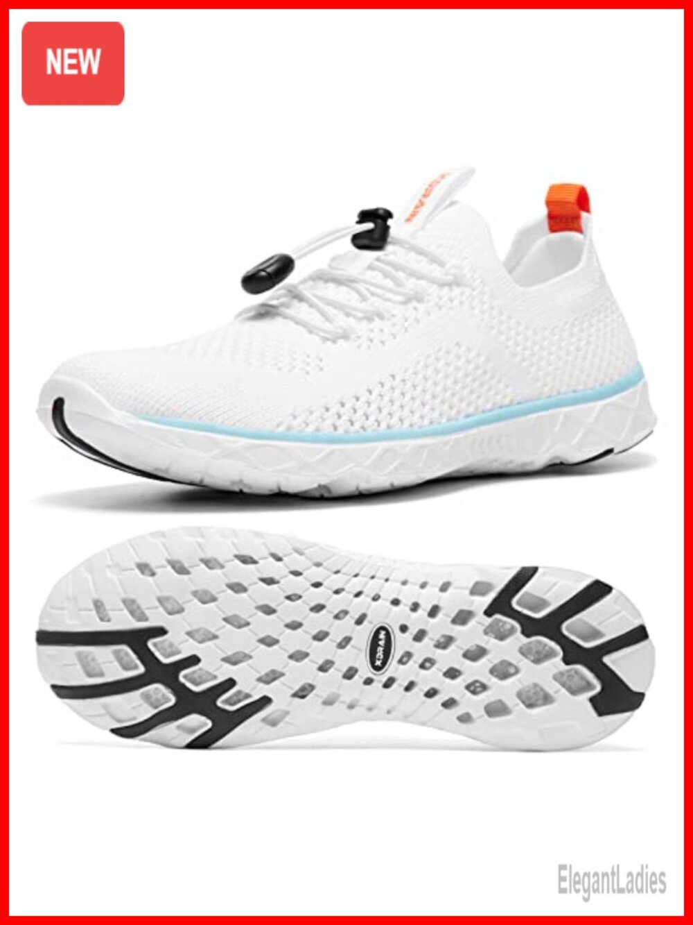 Women's Breathable Athletic Water Shoes with Arch Support, Slip-On Quick-Dry